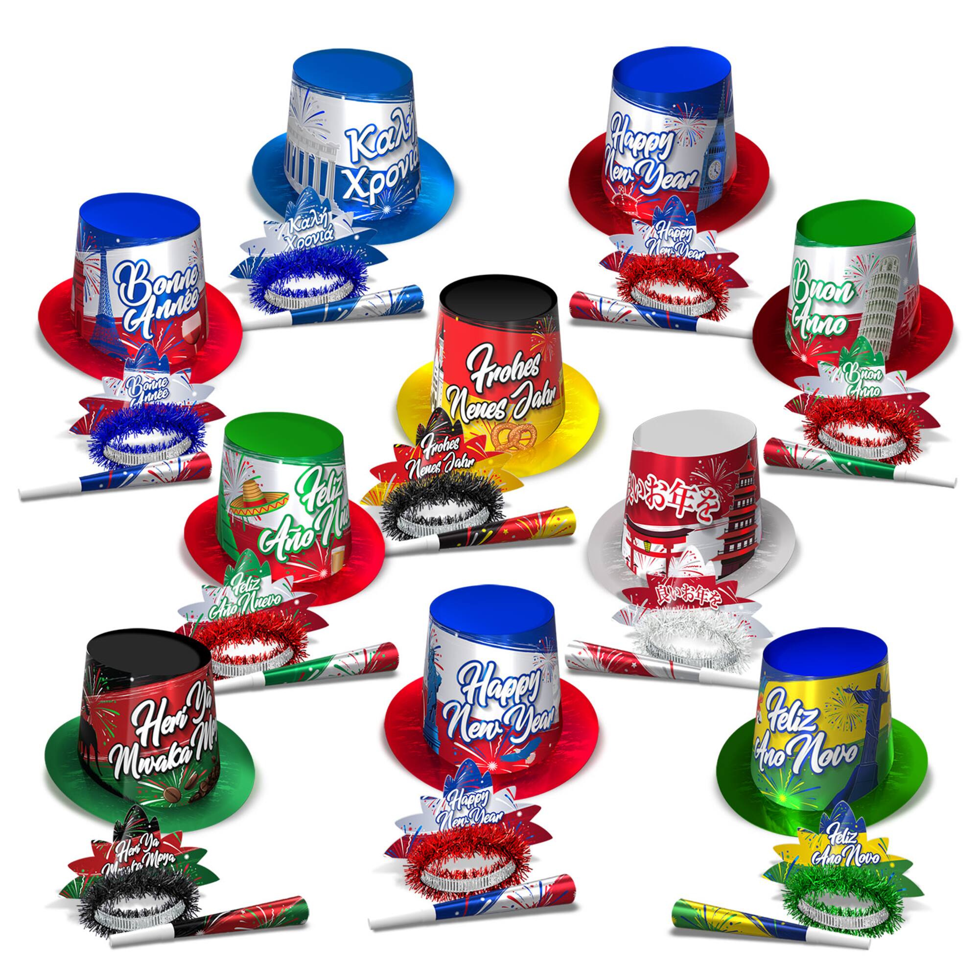 Beistle Around the World New Year Assortment Kit for 50